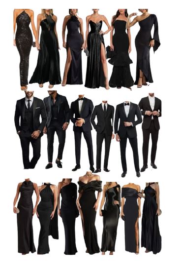 Black attire dress code inspiration